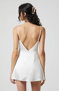 Beverly and Beck Satin Square Neck Mini Dress