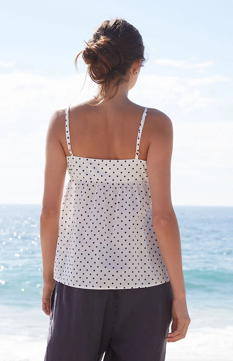 John Galt White Polka Dot Edith Tank Top