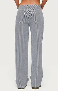 Edikted Daja Striped Low Rise Baggy Jeans
