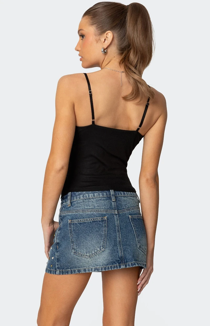 Edikted Layered Bra Cowl Neck Top