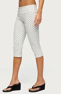 Edikted Eloisa Polka Dot Foldover Capri Pants