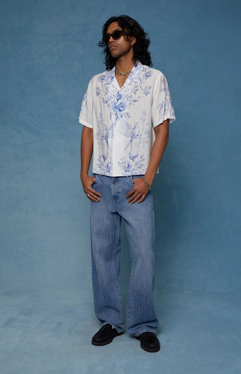 Pacsun Dylan Baggy Jeans Textured Medium Blue