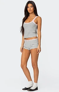 Edikted Sofi Striped Ribbed Shorts