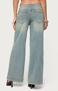 Edikted Saffie No Waistaband Low Rise Baggy Jeans