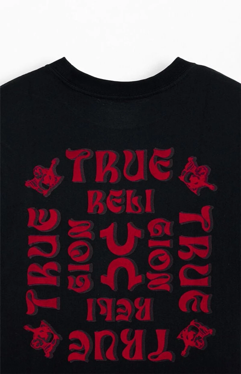 True Religion Flocked Logo Oversized T-Shirt