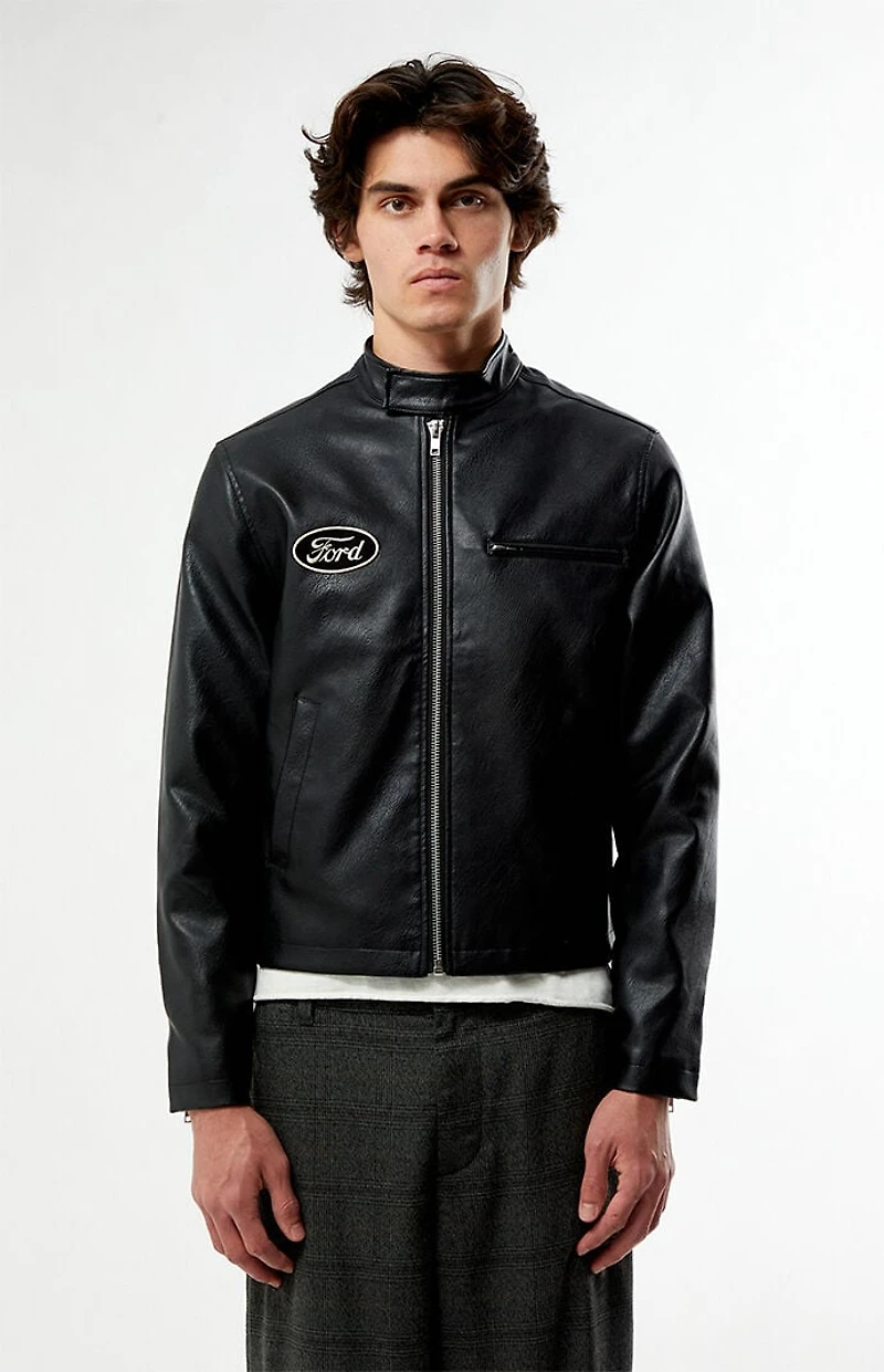 FORD Cafe Racer Faux Leather Jacket