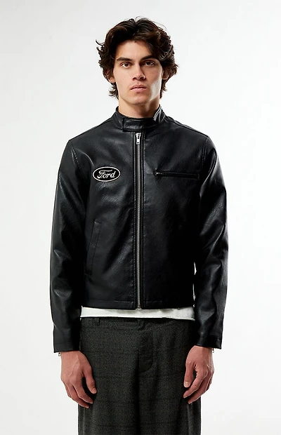 FORD Cafe Racer Faux Leather Jacket