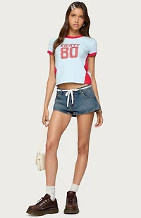 Edikted Eighty Polka Dot Contrast T-Shirt