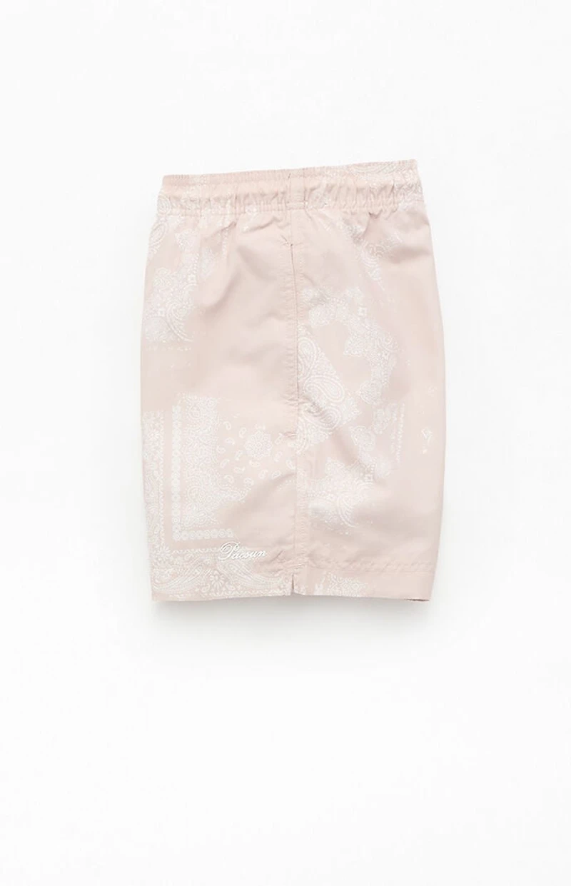 Pacsun Tan Blotch Bandana Eco 4.5" Swim Trunks