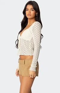 Edikted Laila Textured Lacey Top