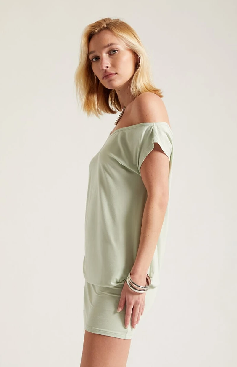 Third Charm Lexi Short Sleeve Off-The-Shoulder Mini Dress