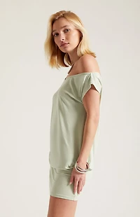 Third Charm Lexi Short Sleeve Off-The-Shoulder Mini Dress
