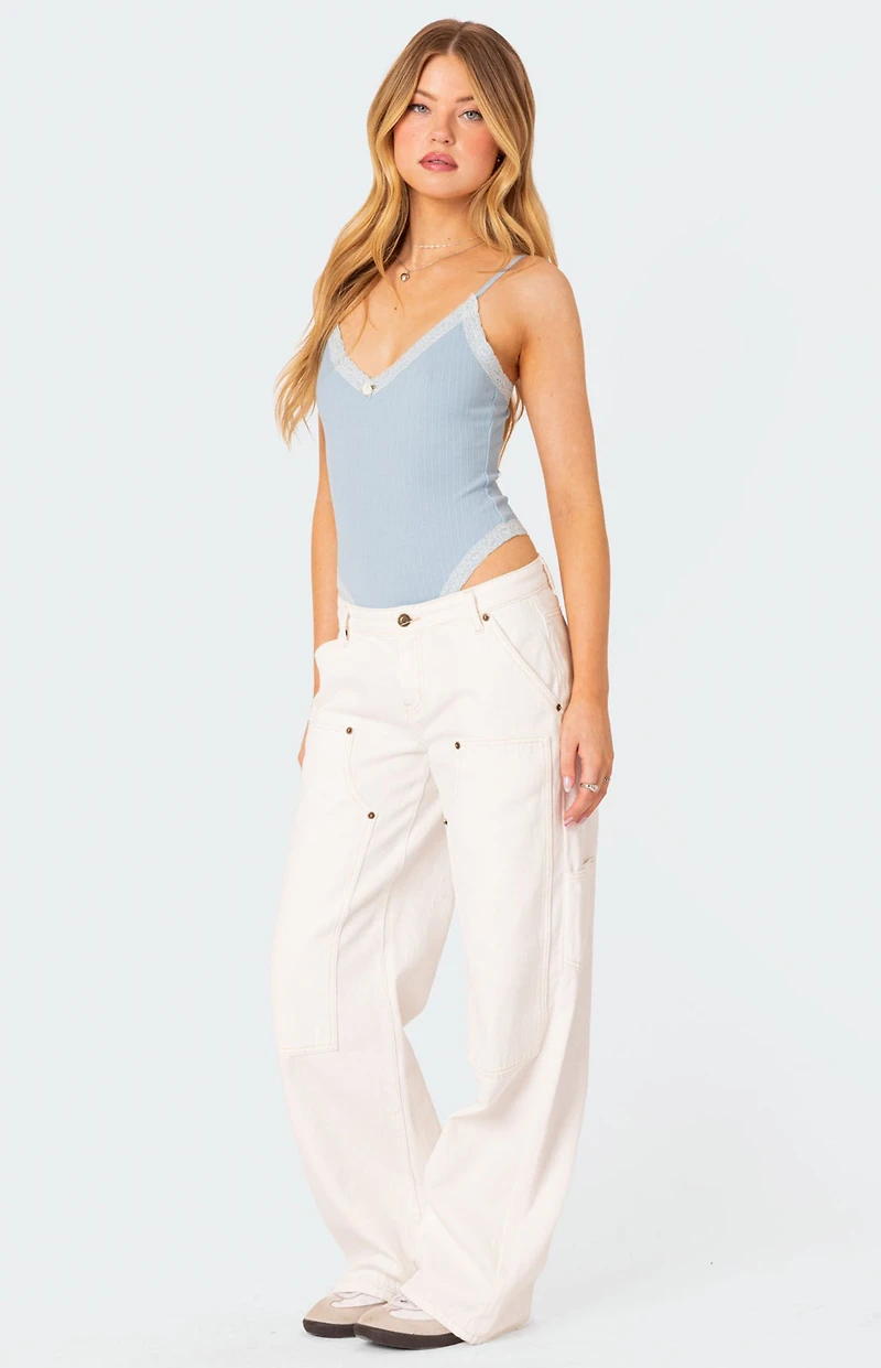 Edikted Aurora Lace Trim Bodysuit