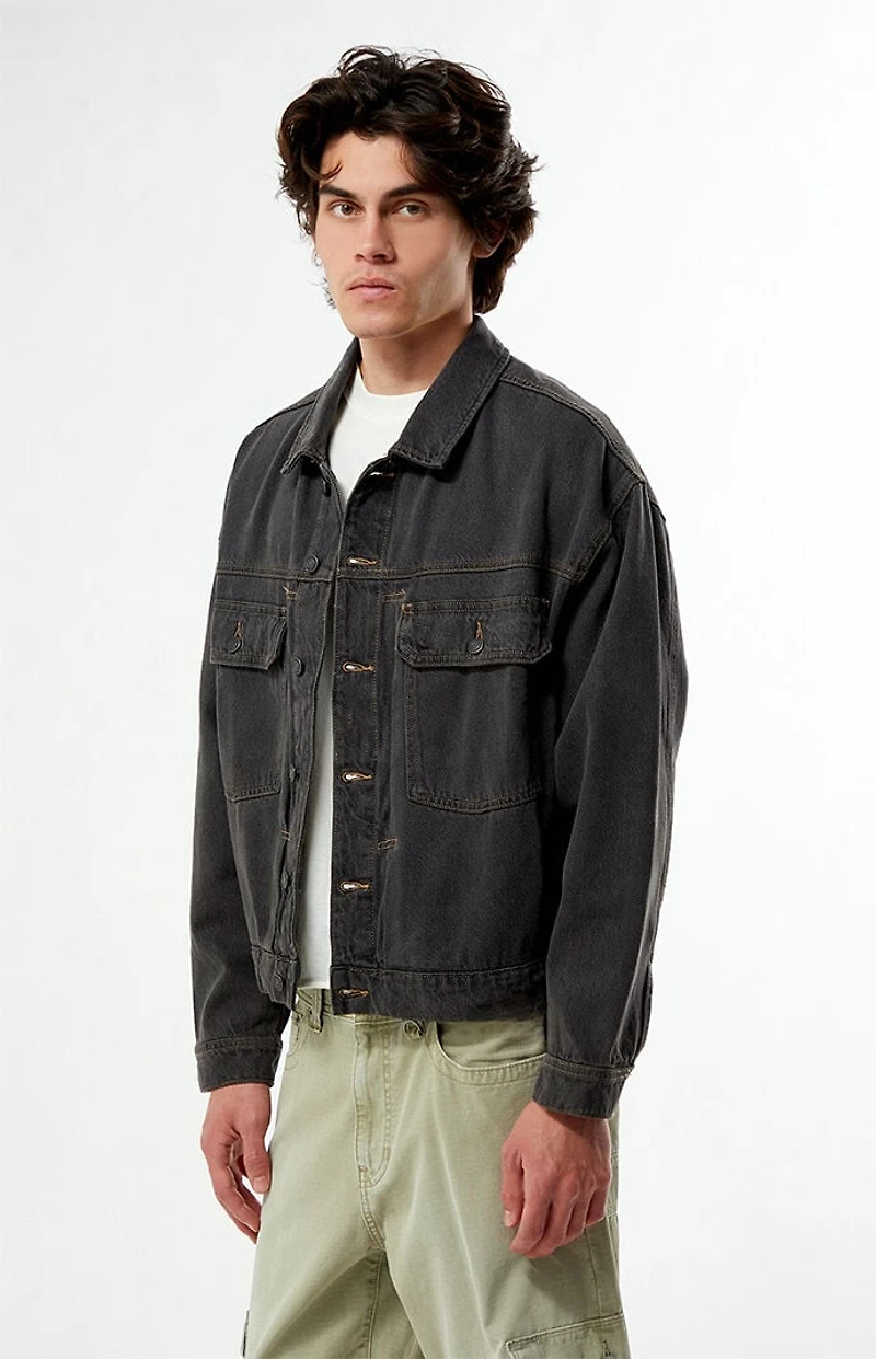 Pacsun Mason Washed Black Denim Jacket