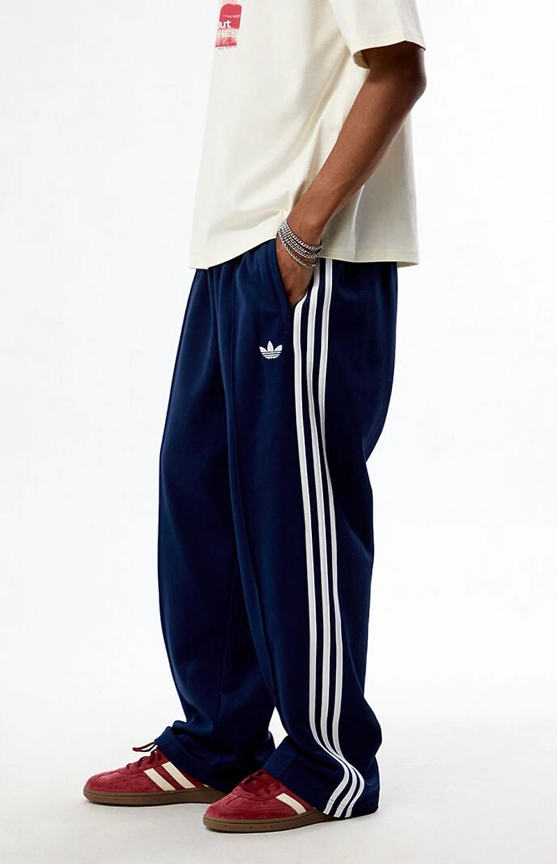 adidas Navy Baggy Three Stripe Track Pants