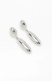 LA Hearts Silver Teardrop Metal Earrings