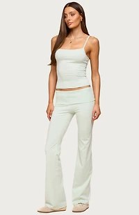 Edikted Oriane Foldover Flared Leggings