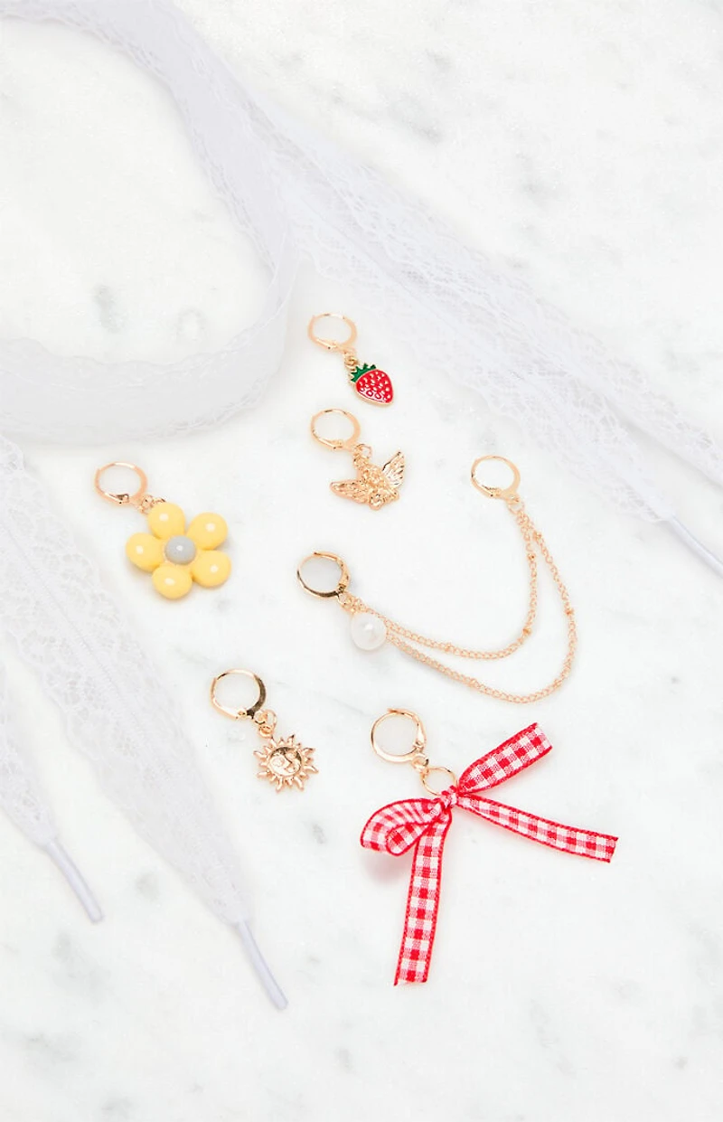 LA Hearts White Charm Shoelaces