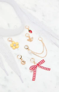 LA Hearts White Charm Shoelaces