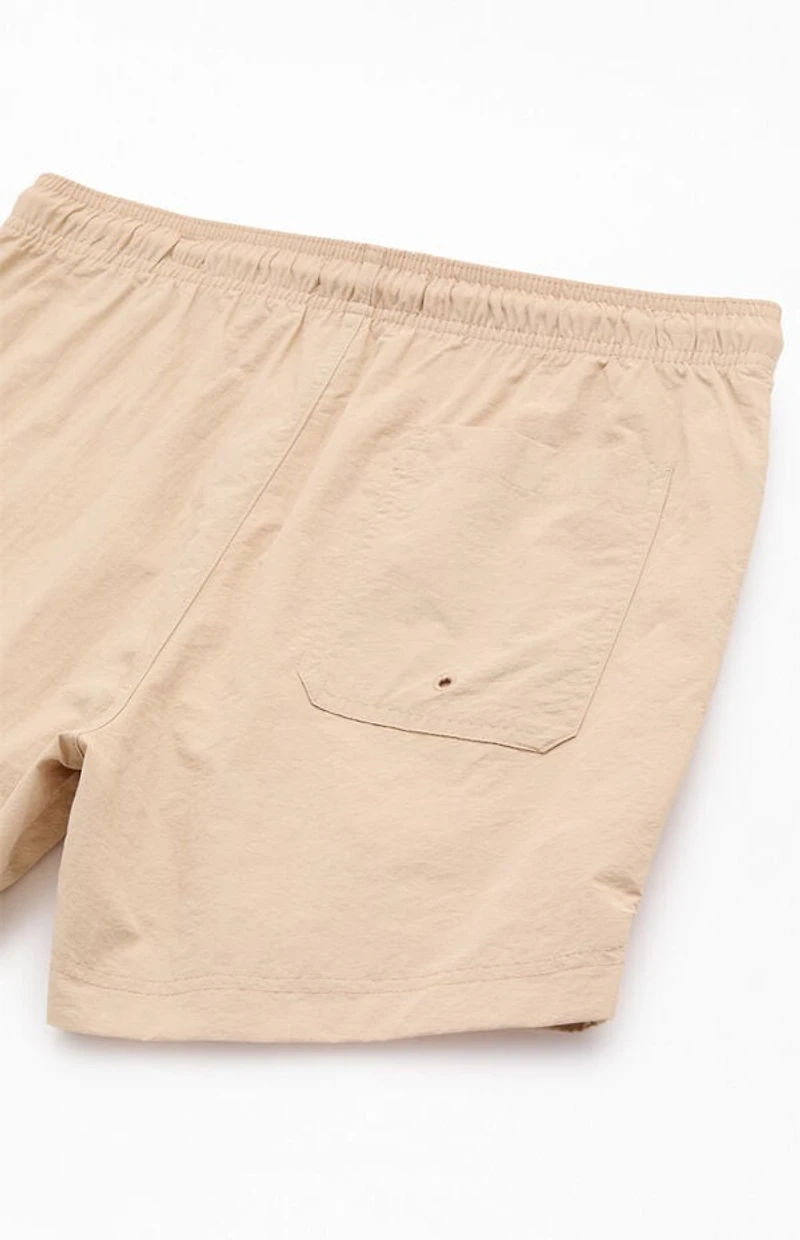 Pacsun Tan Collegiate 4.5'' Swim Trunks