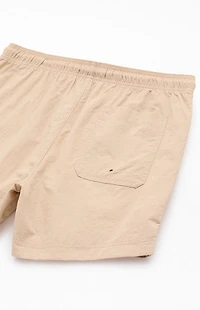Pacsun Tan Collegiate 4.5'' Swim Trunks