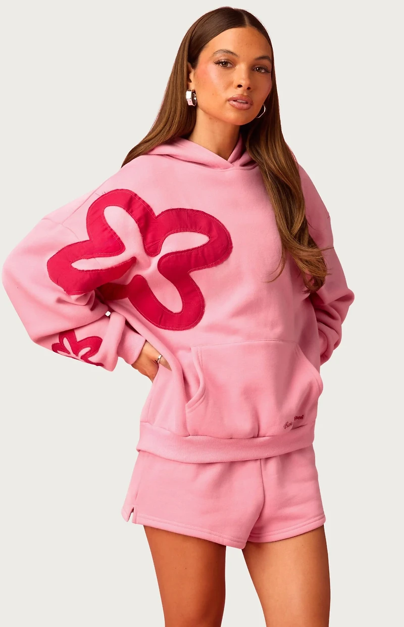 Edikted Barbie Blossom Oversized Hoodie