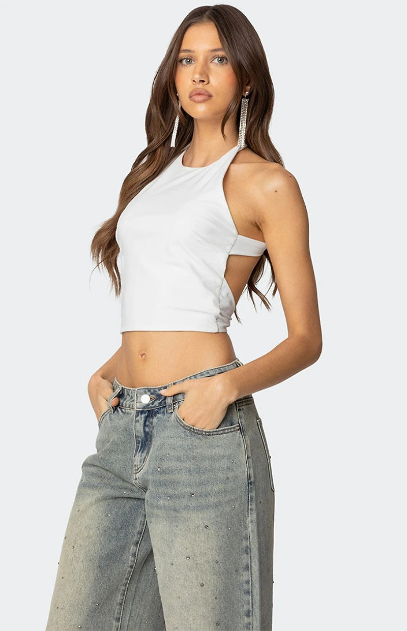 Edikted Caity Backless High Neck Top