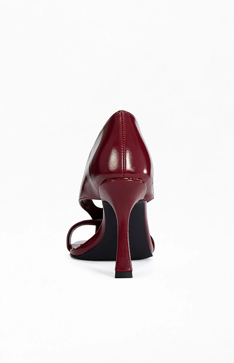AZALEA WANG Women's Secret Burgundy Stiletto Sandals