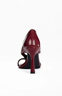 AZALEA WANG Women's Secret Burgundy Stiletto Sandals