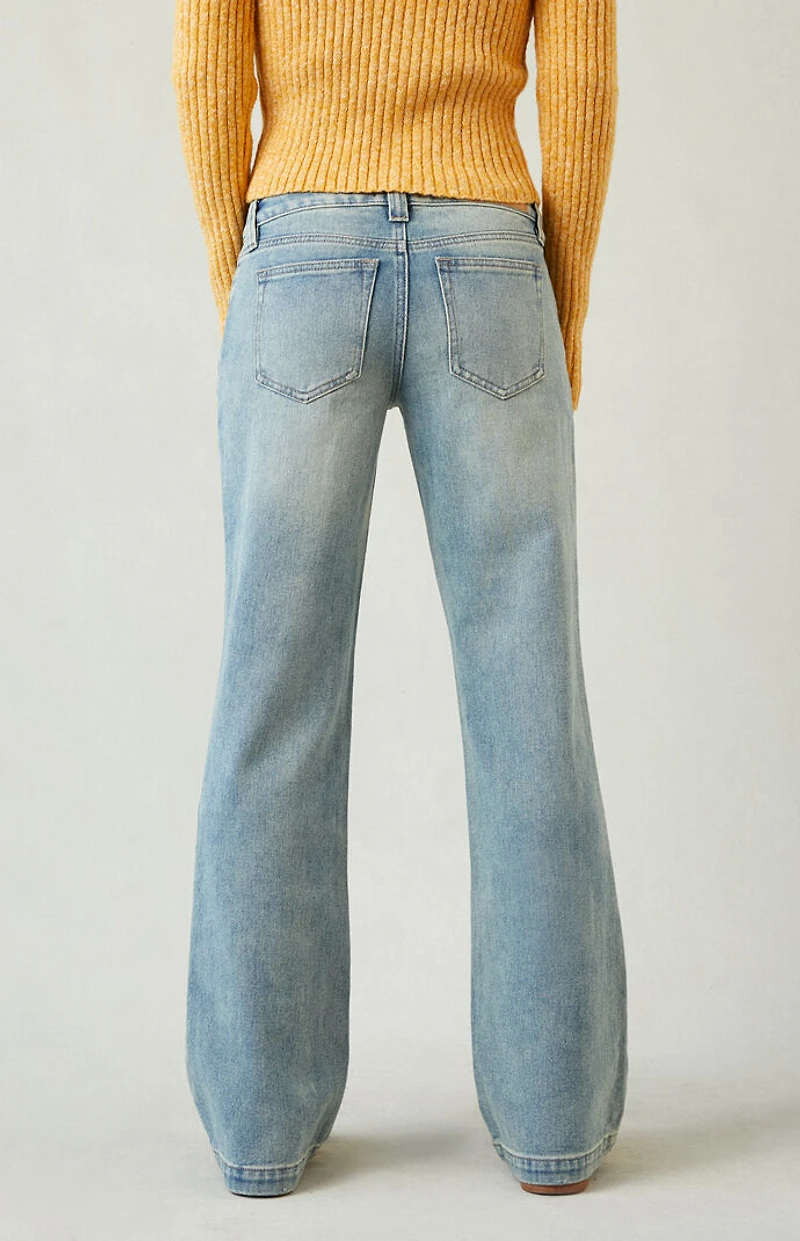 Pacsun Charlie Low Rise Baggy Bootcut Jeans Light Blue