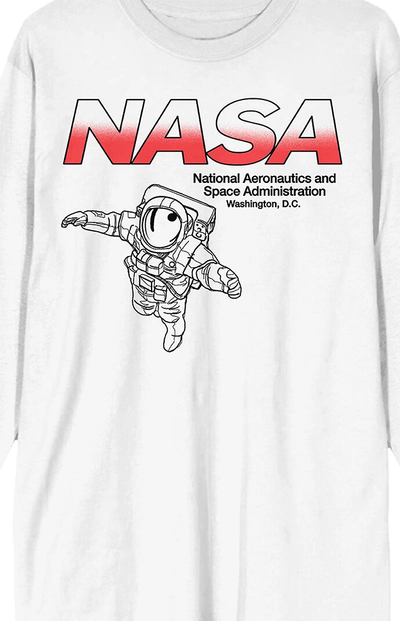 NASA Red & White Logo Long Sleeve T-Shirt