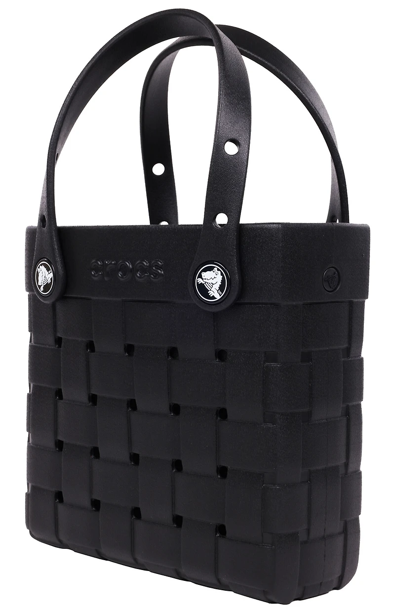 Crocs Black Small Woven Crocssbody Tote Bag