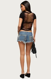 Edikted Izabelle Shredded Back T-Shirt