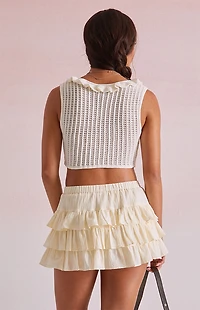Beverly and Beck Cecily Crochet Cropped Tank Top