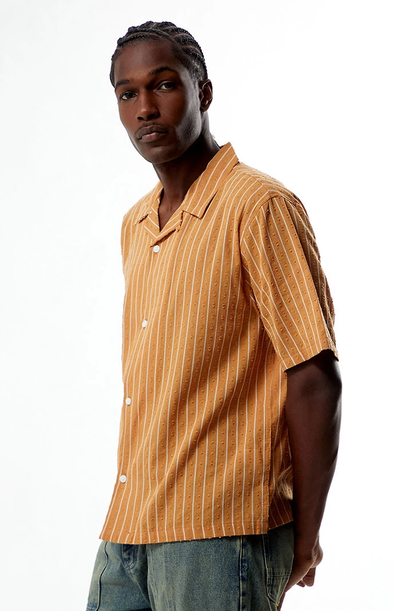 Pacsun Striped Pointelle Camp Shirt
