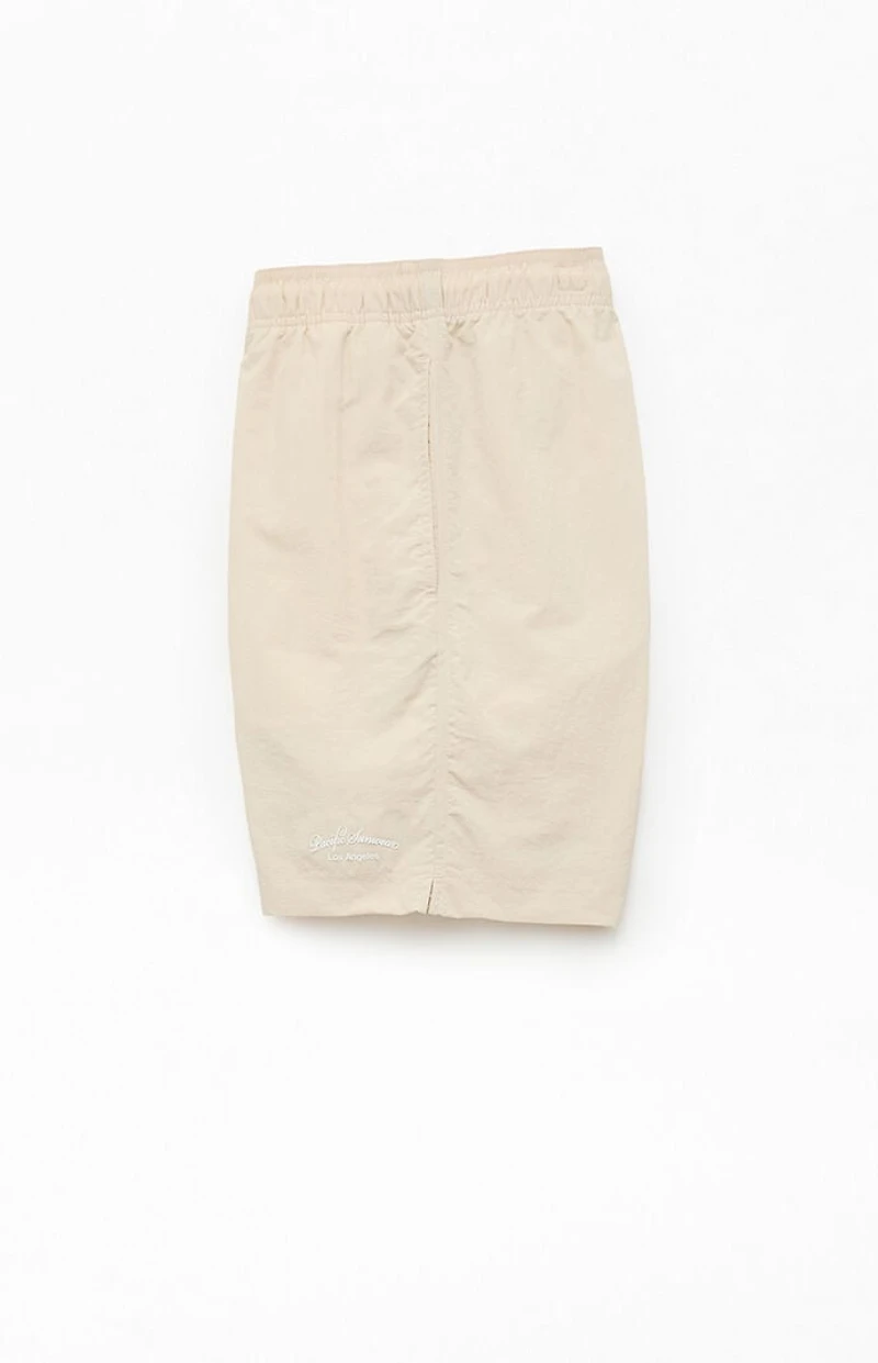 Pacsun Oatmeal Collegiate 6.5" Swim Trunks