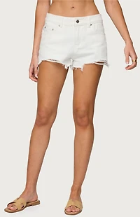 Edikted Fern Mid Rise Denim Shorts