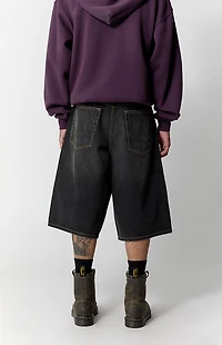 Pacsun Blaine Ultra Baggy Jorts Contrast Stitch Black