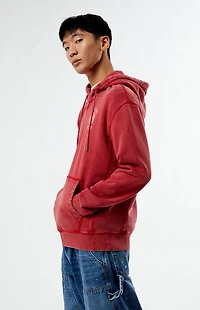 Guess Jeans Red Half Zip Logo Hoodie