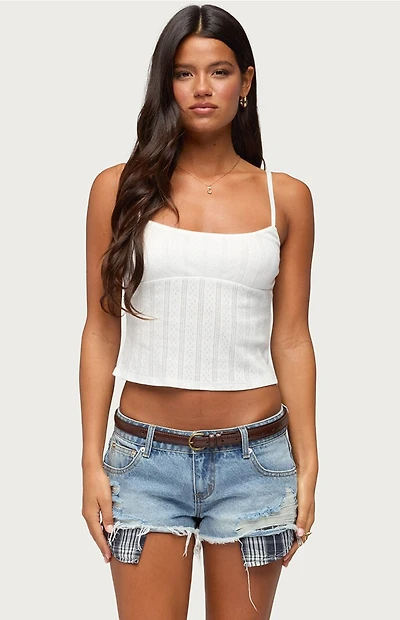 Edikted Aivy Pointelle Tank Top