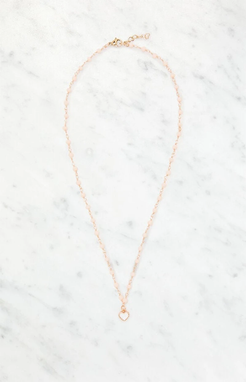 John Galt Pink Beaded Chain Necklace