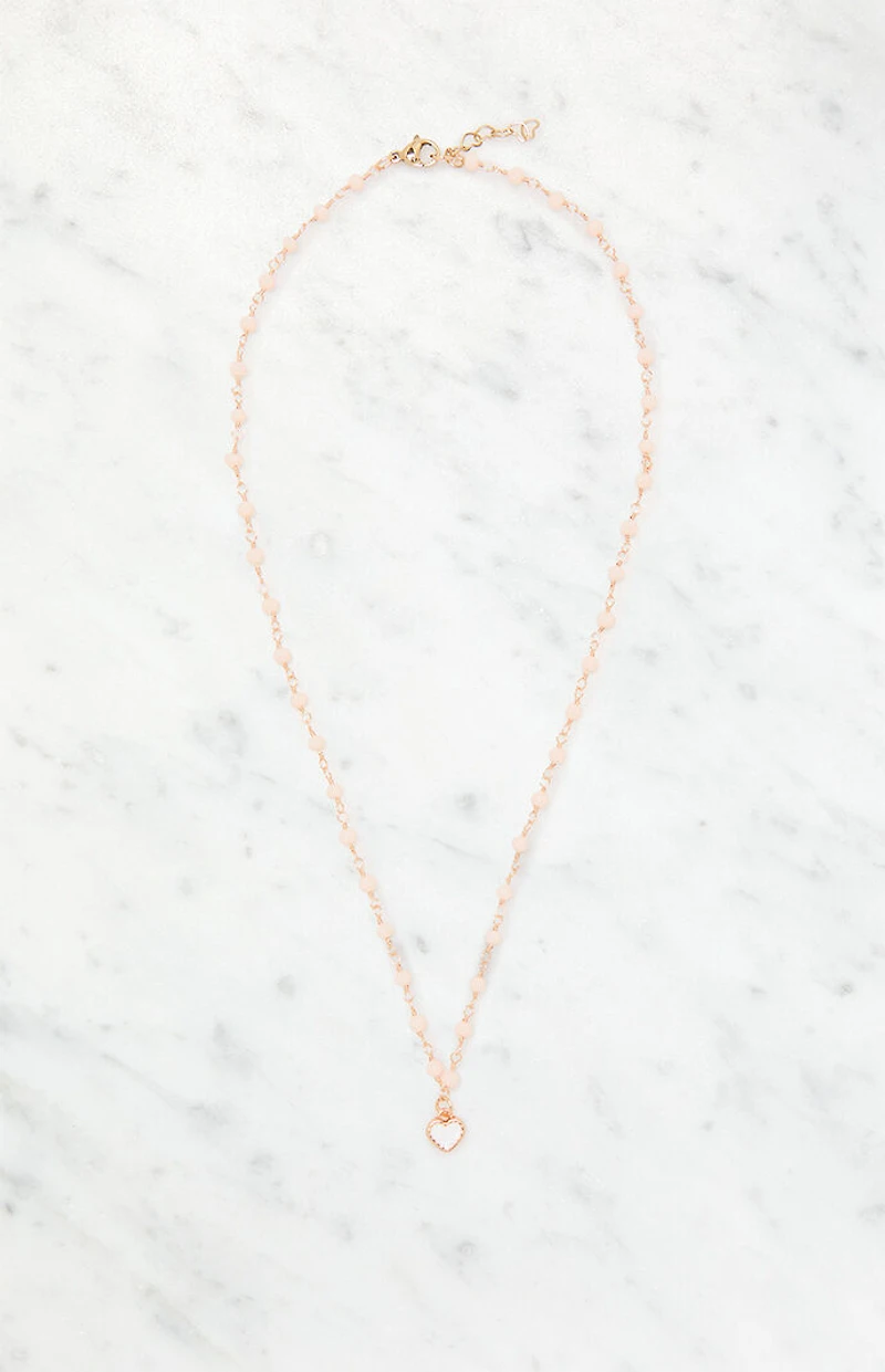John Galt Pink Beaded Chain Necklace