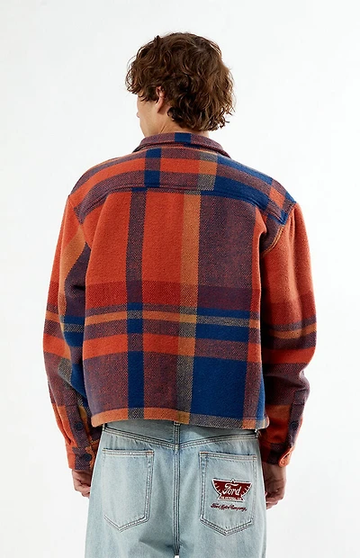 FORD Plaid Cropped Long Sleeve Shirt