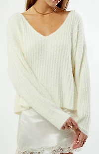 Beverly and Beck Ginger V-Neck Fuzzy Sweater