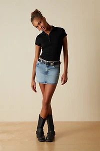 Your Favorite Margot Button Front Fitted Polo Shirt