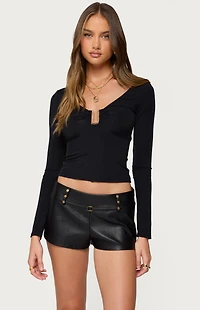 Edikted Soria Ruched Cut Out Top