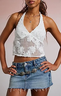 Third Charm Ashtin Floral Knit Halter Top