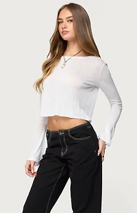 Edikted Catalena Long Sleeve Sheer Top