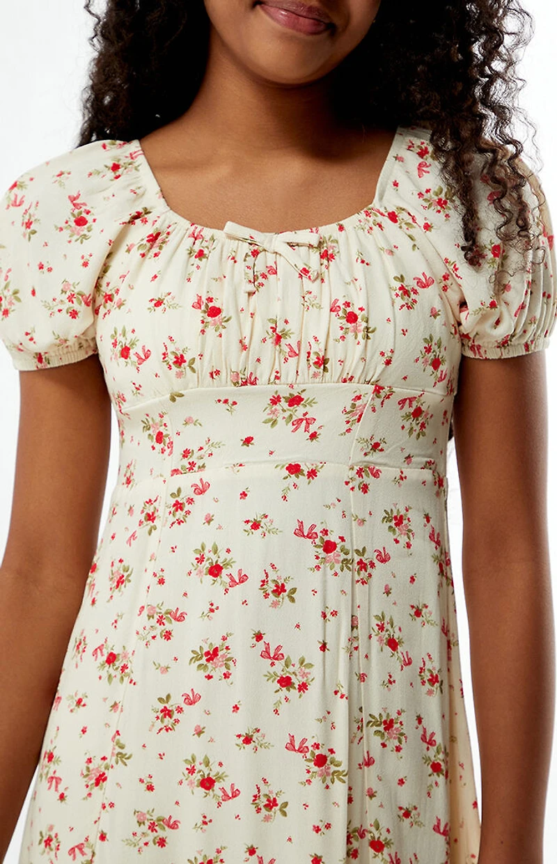 Pacsun Kids Red Floral Mini Dress