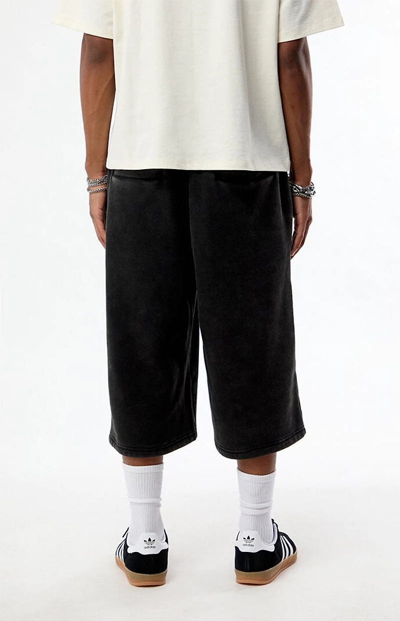 Pacsun Washed Black Ultra Baggy Fleece Sweat Shorts